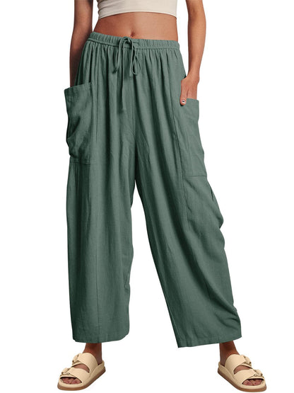 Comfortable linen pants for ladies with practical side pockets Chic and Style
