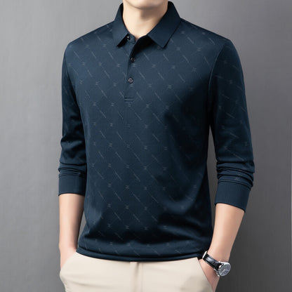Men's Long Sleeve Polo with an innovative pattern and breathable properties Chic and Style