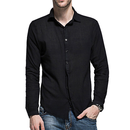 Chemise décontractée à manches longues pour hommes en mélange de lin Chic und Stil