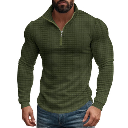 Quilted men's pullover with half-zip Chic and Style