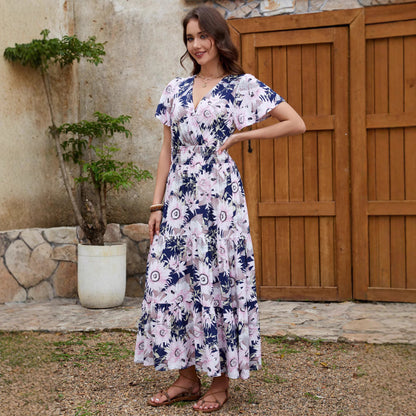 Robe maxi à volants fluides pour femmes Chic und Stil