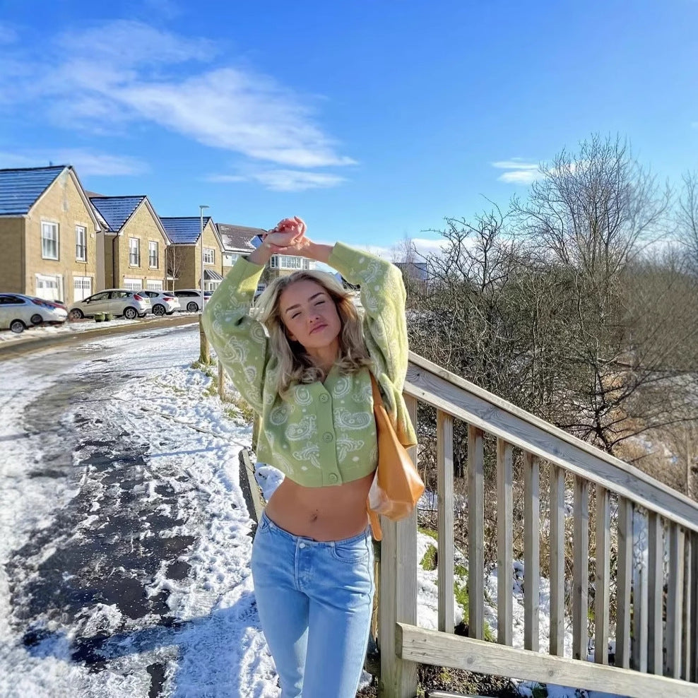 Dame gilet avec décolleté en V et motifs floraux Chic und Stil