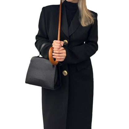 Dames élégant manteau maxi avec boutons décoratifs et poches pratiques Chic und Stil