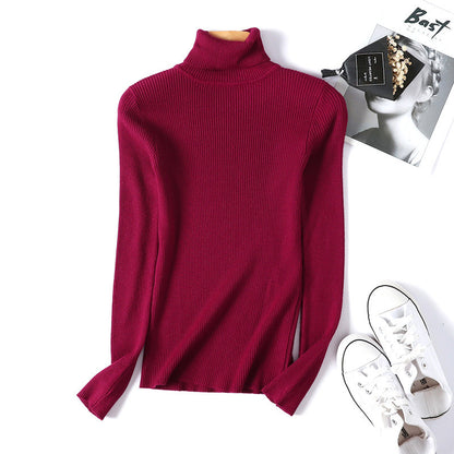 Pull à col roulé pour femmes en fin tricot côtelé Chic und Stil