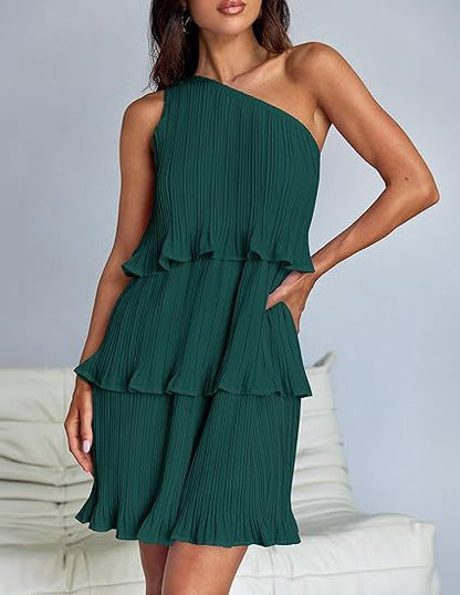Robe asymétrique à volants pour femmes avec détails en volant Chic und Stil