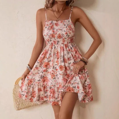 Robe d'été légère pour femmes avec volants et design floral Chic und Stil