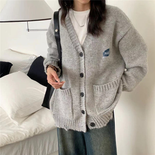 Dames Gros Pull Cardigan avec poches pratiques et détails de boutons Chic und Stil