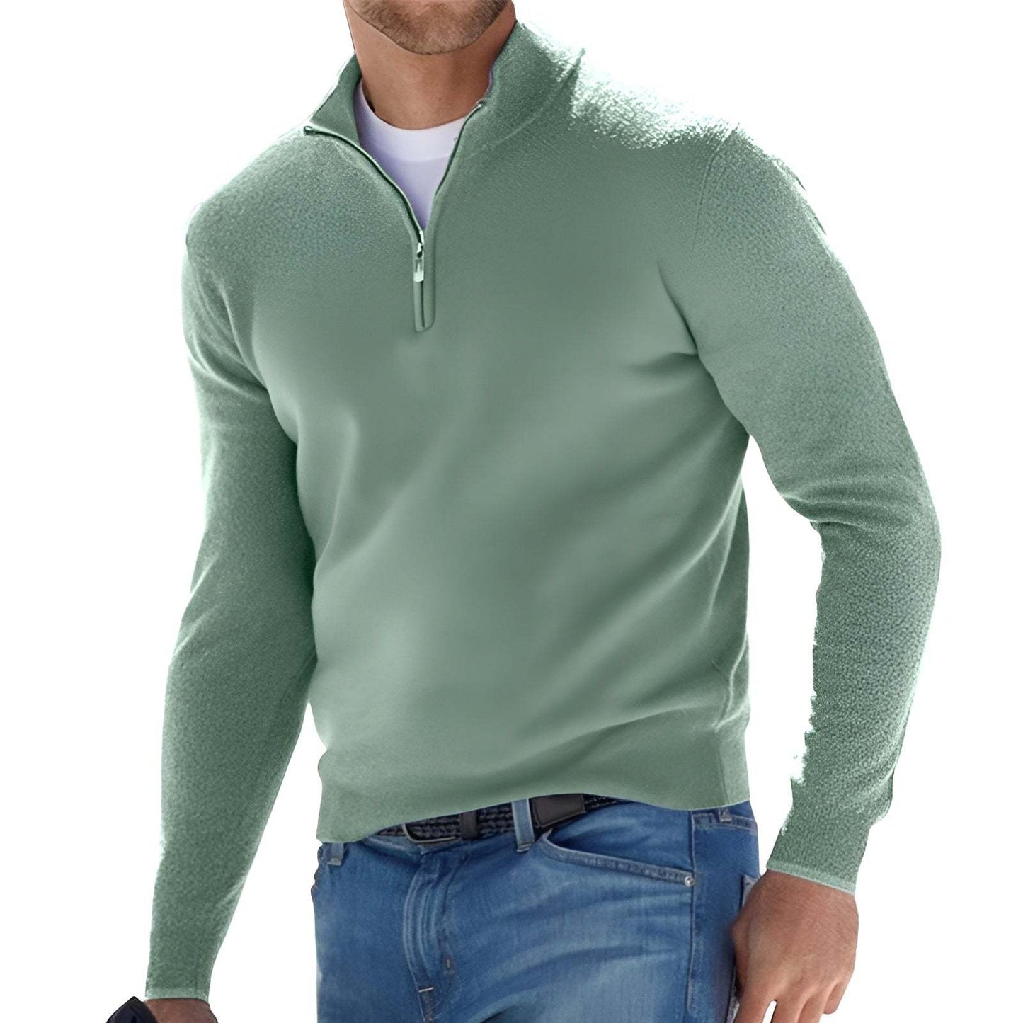 Pull homme avec col montant et fermeture éclair Chic und Stil