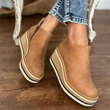 Bottines à talons en suede fin pour femmes avec fermeture éclair pratique Chic und Stil