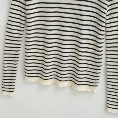 Pull-over à manches longues rayé pour femmes avec col rond Chic und Stil