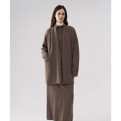 Dames Élégant Gilet Tricot à Manches Longues et Coupe Pratique Chic und Stil