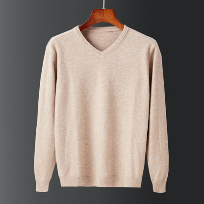 Pull homme élégant en laine fine à col en V Chic und Stil
