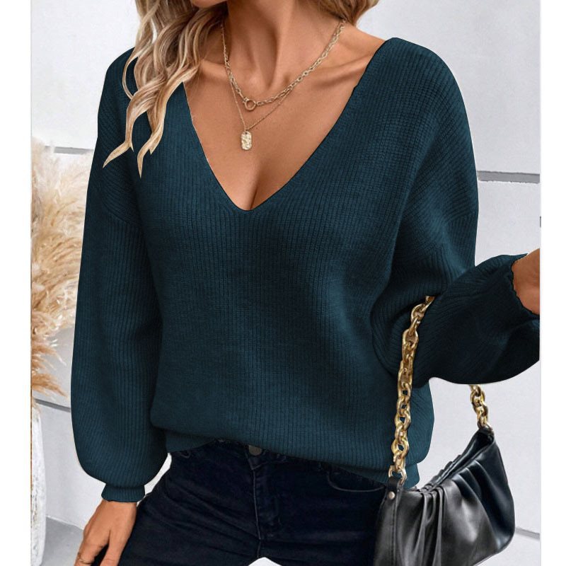 Pull en tricot décontracté pour femmes avec lien élégant au dos Chic und Stil