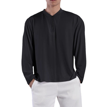 Functional long-sleeve shirt for men with high collar and zipper Chic und Stil