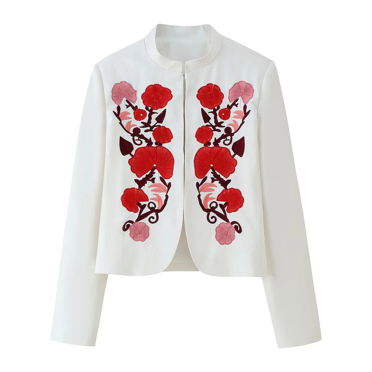 Elegant embroidered blazer jacket for women with floral design Chic and Style
