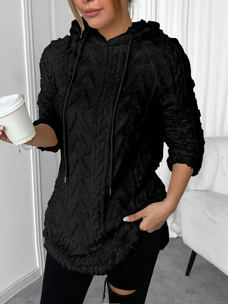 Pull en tricot confortable pour femme avec capuche et structure Chic und Stil