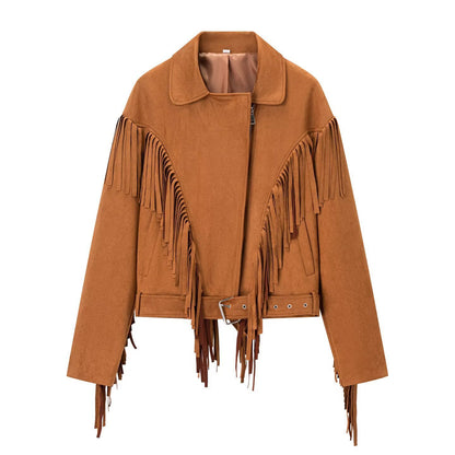 Fringed jacket for women in a chic western style