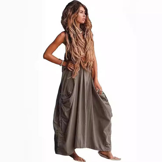 Jupe maxi décontractée pour femmes avec poches latérales pratiques et passants de ceinture Chic und Stil