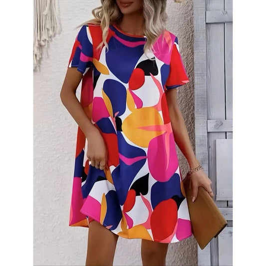 Robe Shift Imprimée Artificiellement pour Femmes Chic und Stil