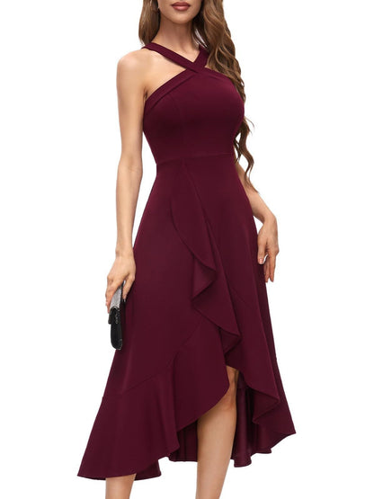Robe de soirée longue asymétrique pour femmes avec drapé Chic und Stil
