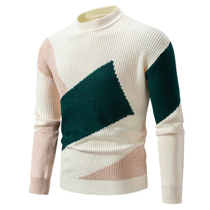 Trendy turtleneck pullover for men with a modern graphic design Chic and Style