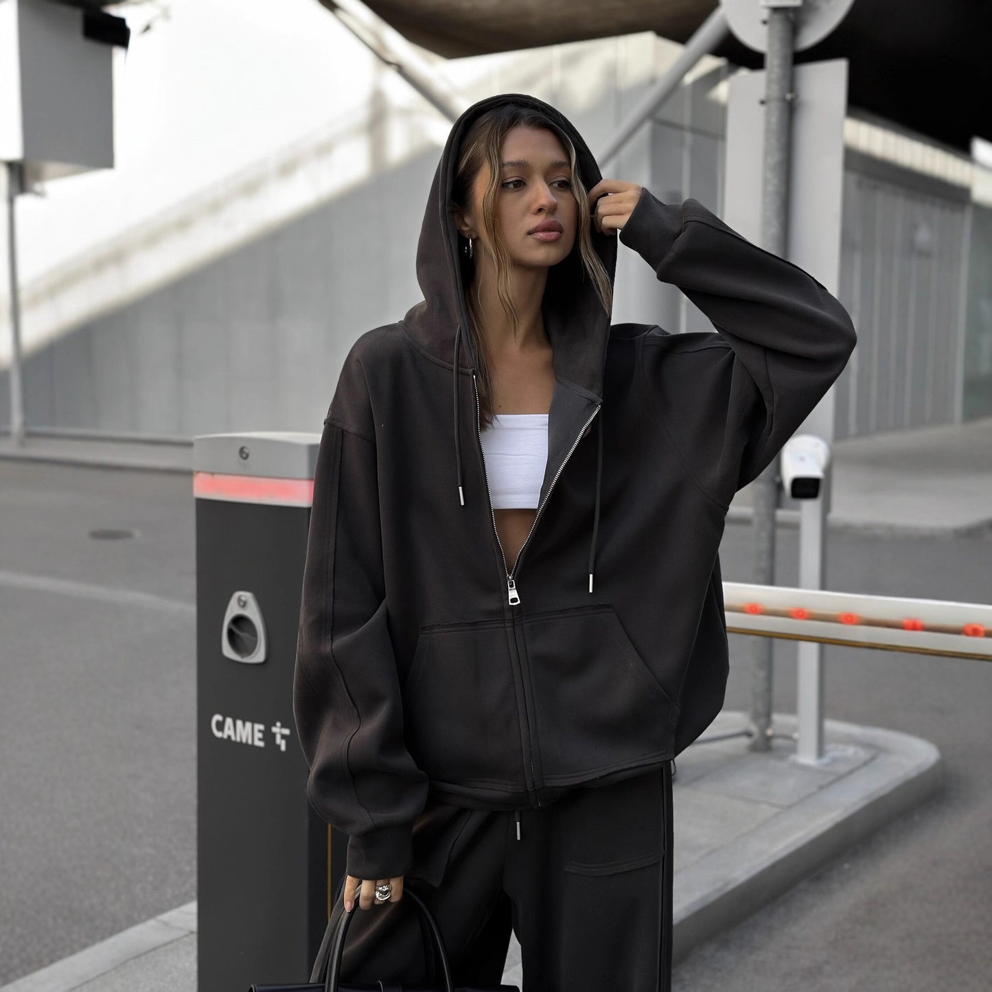 Dames Ensemble de loungewear surdimensionné confortable avec capuche Chic und Stil