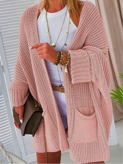 Cardigan en tricot épais pour femmes avec poches ouvertes et coupe décontractée Chic und Stil