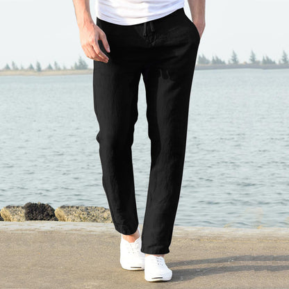Casual linen pants for men with elastic waistband and side pockets Chic und Stil