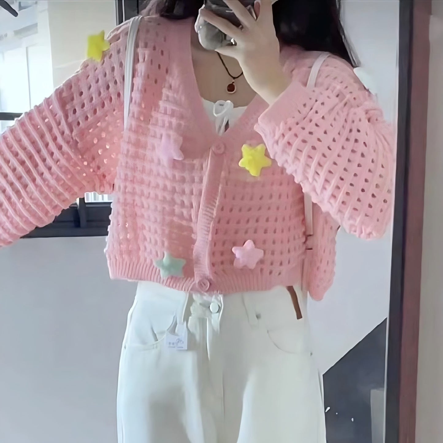 Pull en tricot décontracté pour femmes avec des applications colorées Chic und Stil