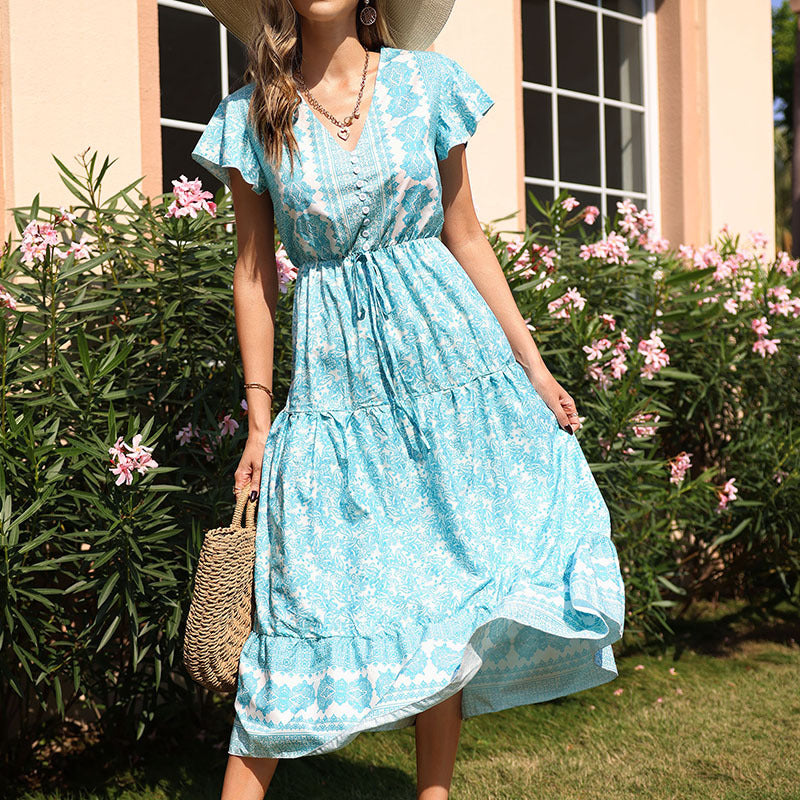 Robes maxi élégantes pour femmes avec des motifs détaillés Chic und Stil