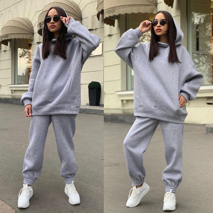 Dames Ensemble de hoodie et de jogging sportif au design décontracté avec capuche Chic und Stil