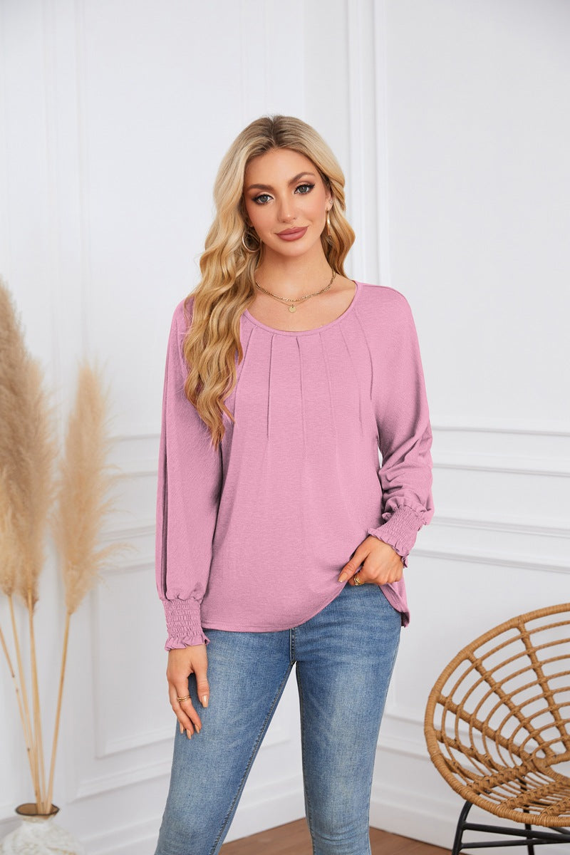 Dames Élégante et décontractée T-shirt à manches longues Chic und Stil