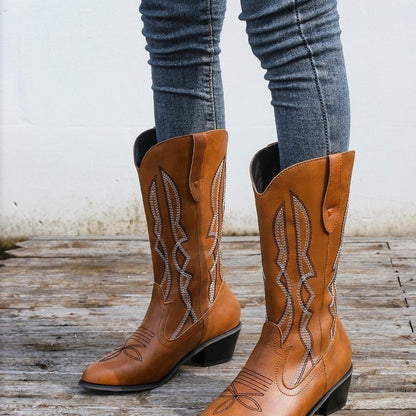 Bottes de cowboy pour dames avec un élégant motif de couture Chic und Stil