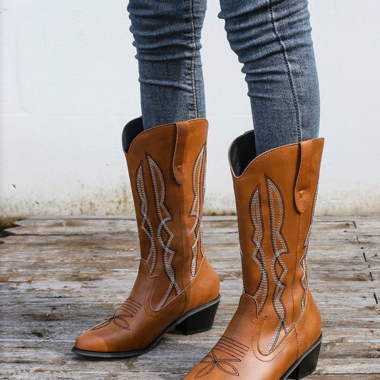 Bottes de cowboy pour dames avec un élégant motif de couture Chic und Stil