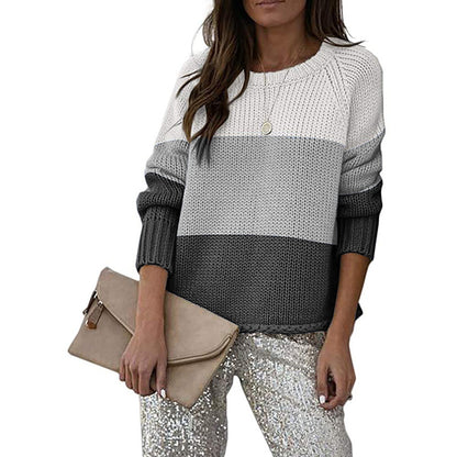 Pull-over en tricot à la mode pour femmes avec un design moderne en blocs de couleurs Chic und Stil