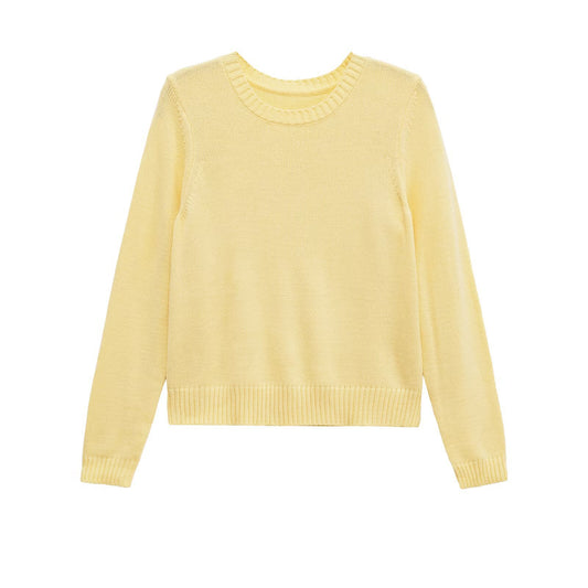 Pull femme en laine pelucheuse avec encolure ronde et poignets élastiques Chic und Stil