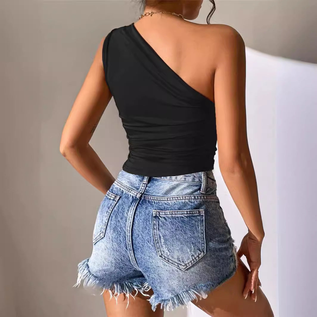 Asymmetrical top for women with creative cut Chic and Style