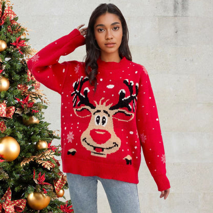 Pull de Noël pour femmes avec motif de rennes vif Chic und Stil