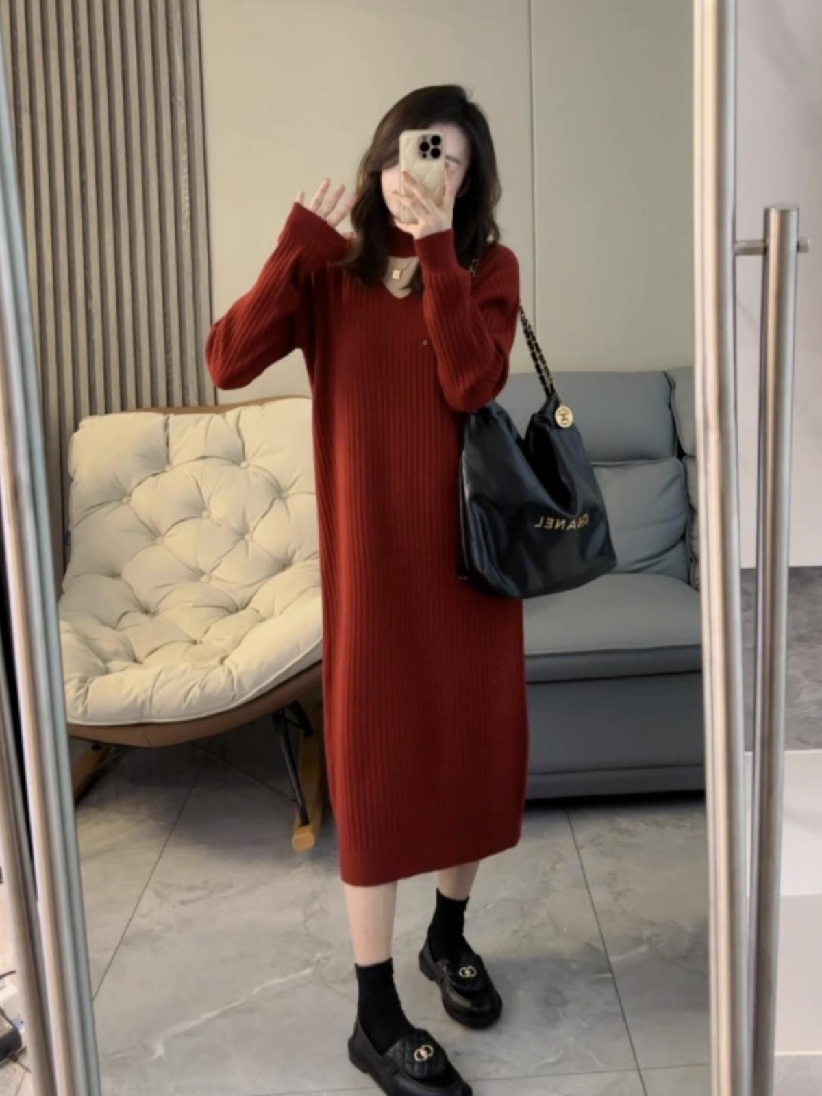 Robe en tricot pour femmes avec une élégante structure côtelée Chic und Stil