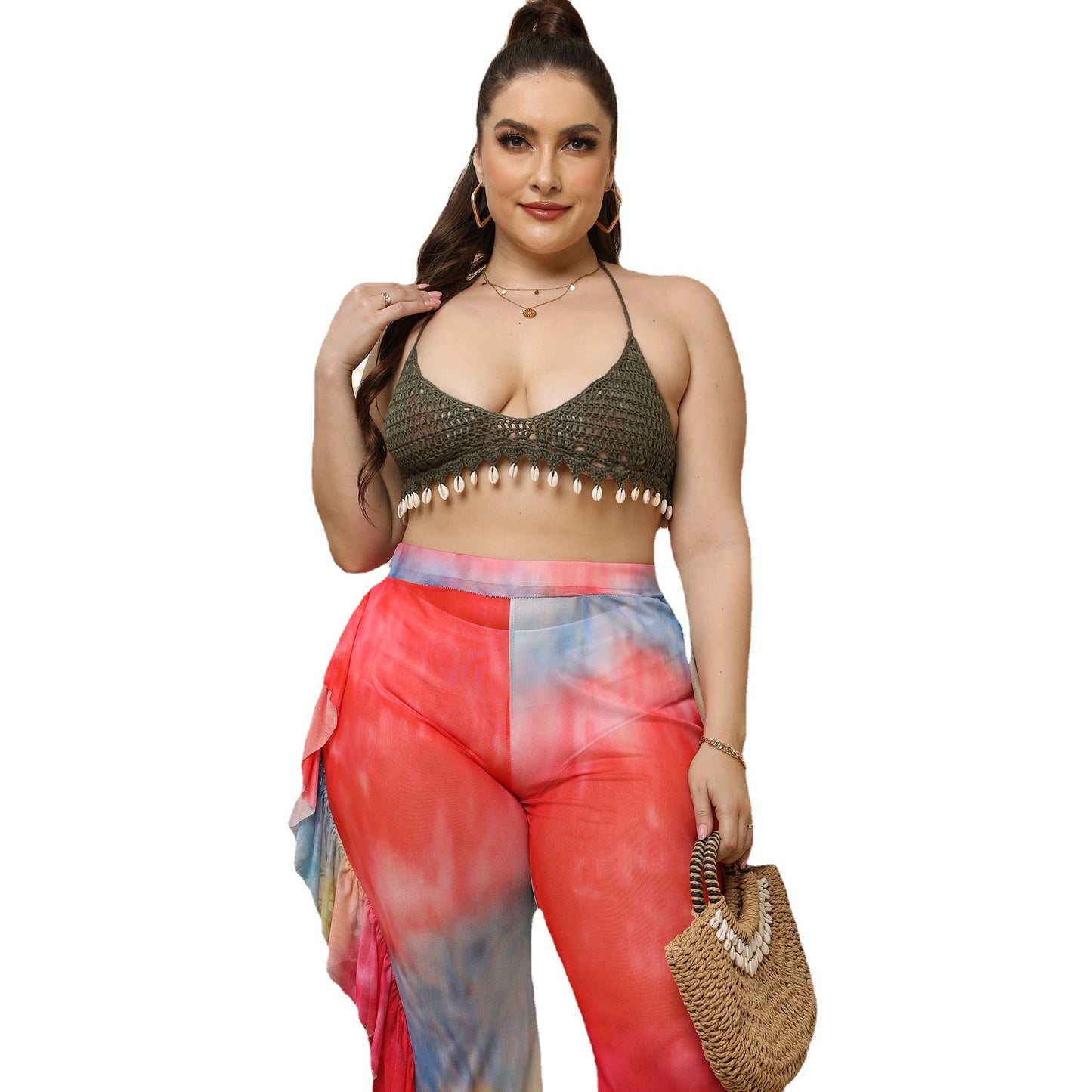 Dames Chic Batik Taille Haute Pantalon Chic und Stil