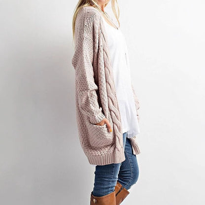 Dames Gros pull cardigan avec devant ouvert et poches pratiques Chic und Stil