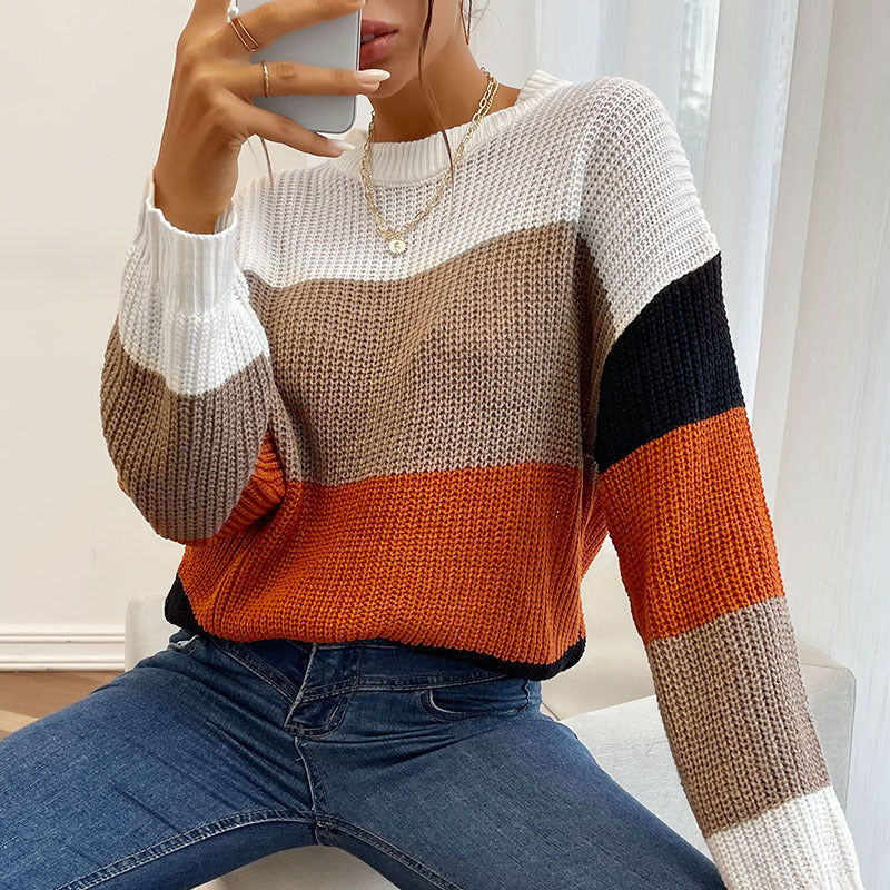 Pull femme confortable avec motif rayé moderne Chic und Stil