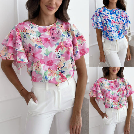 Chemisier pour femmes avec ourlet en dentelle florale Chic und Stil