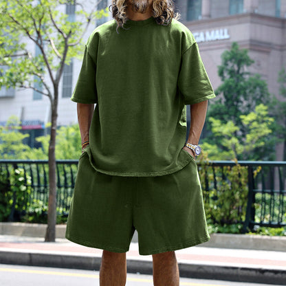 Casual short sleeve t-shirt set for men and shorts Chic und Stil