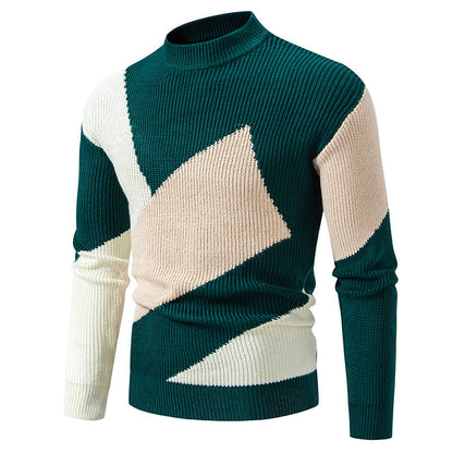 Trendy turtleneck pullover for men with a modern graphic design Chic and Style