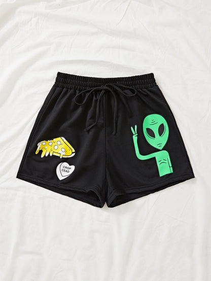 Femme Shorts colorés avec des imprimés amusants et taille élastique Chic und Stil