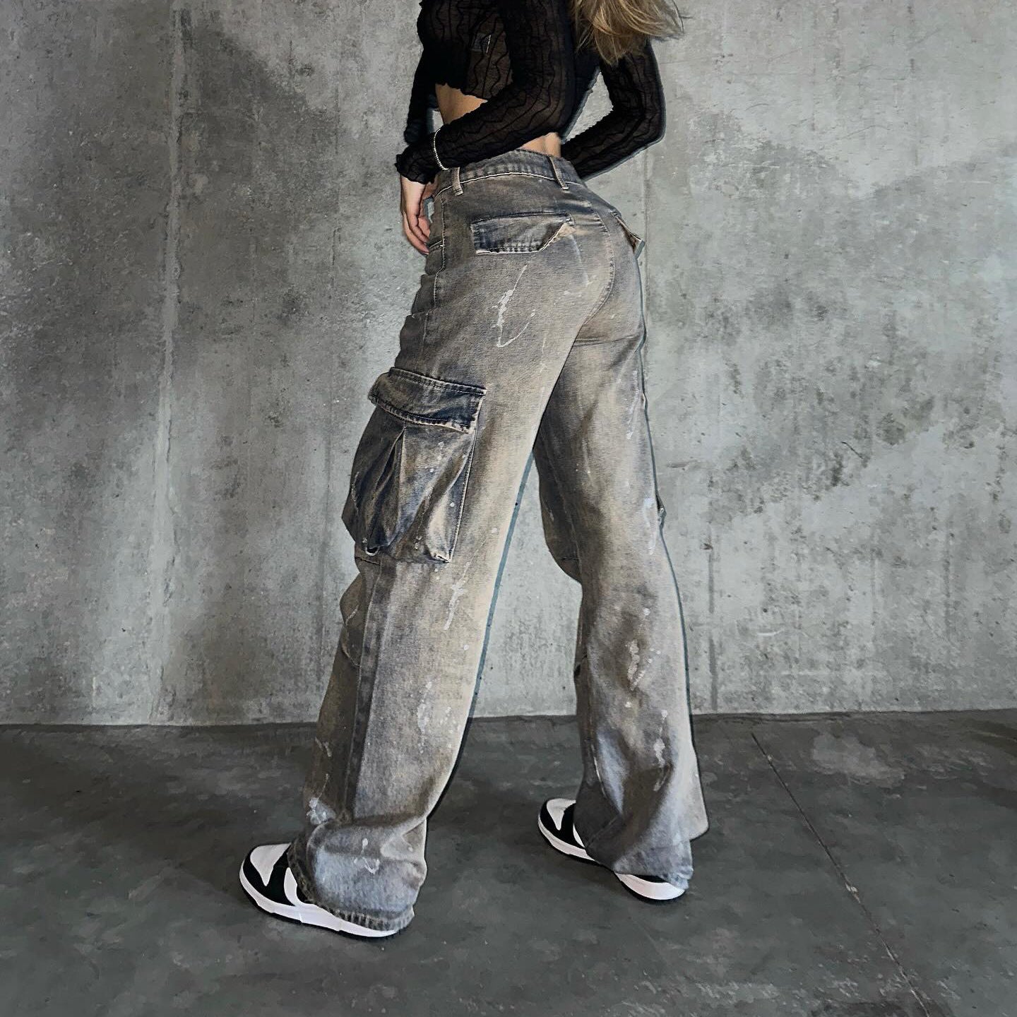 Dames casual Cargo-jeans au look vintage Chic und Stil