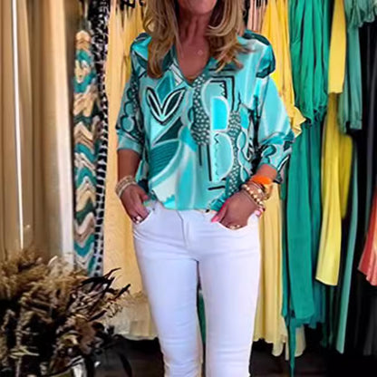 Blouse pour femmes avec imprimé coloré et coupe décontractée Chic und Stil