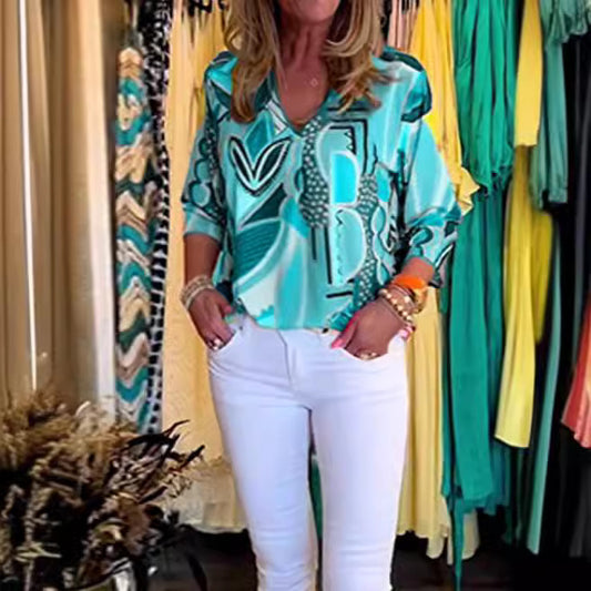 Blouse pour femmes avec imprimé coloré et coupe décontractée Chic und Stil