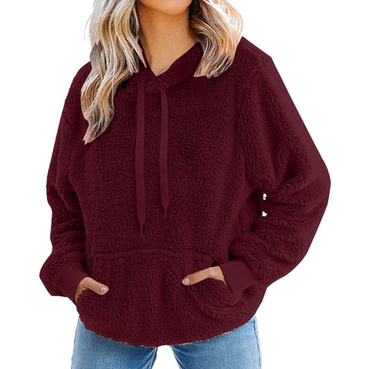 Dames Douillet Oversized Hoodie en Teddy-Fleece Chic und Stil